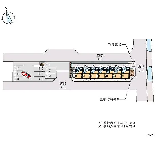 ★手数料０円★岡山市南区豊成１丁目 月極駐車場